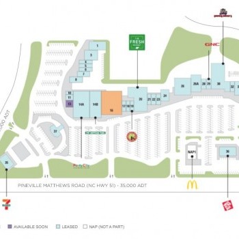 Carmel Commons plan - map of store locations