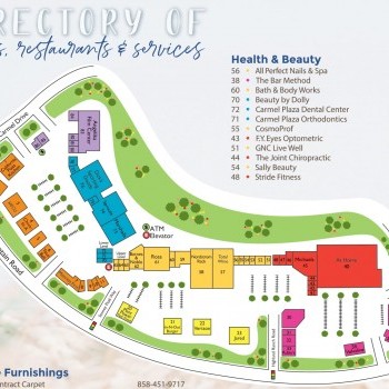 Carmel Mountain Plaza plan - map of store locations