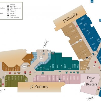Cary Towne Center plan - map of store locations