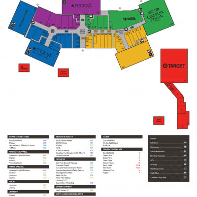 Cascade Mall plan - map of store locations