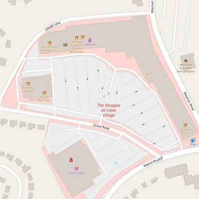 Caste Village plan - map of store locations