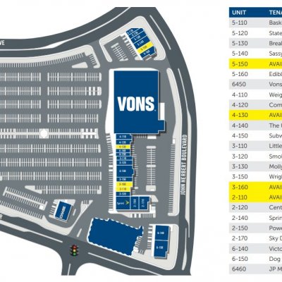 Centennial Crossroads Plaza plan - map of store locations