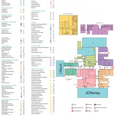 Central Mall Fort Smith plan - map of store locations