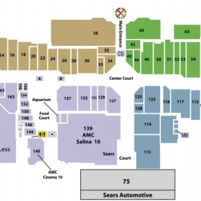 Central Mall Salina plan - map of store locations