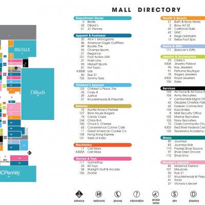Central Mall Texarkana plan - map of store locations