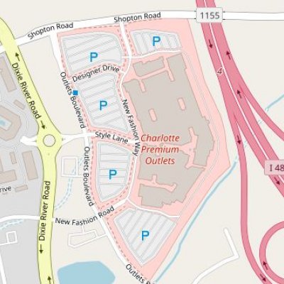 Charlotte Premium Outlets plan - map of store locations