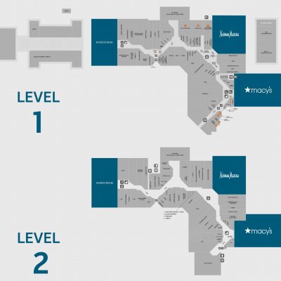 Cherry Creek Shopping Center plan - map of store locations