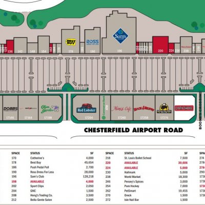 Chesterfield Commons plan - map of store locations