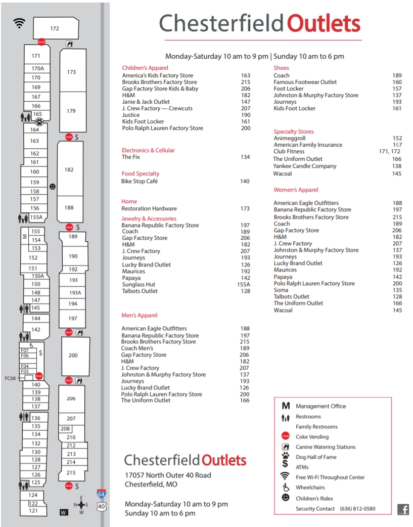 Chesterfield Outlets (32 stores) - outlet shopping in Chesterfield, Missouri MO 63005 - MallsCenters