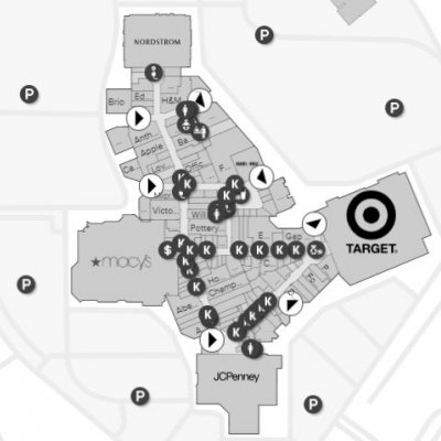 Christiana Mall plan - map of store locations