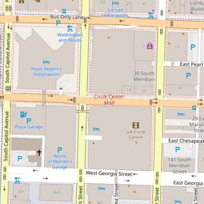 Circle Centre Mall plan - map of store locations