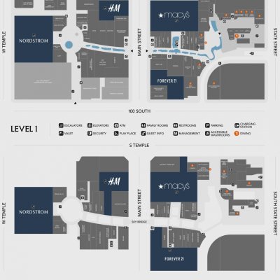 City Creek Center plan - map of store locations