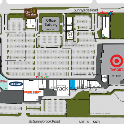 Clackamas Promenade plan - map of store locations