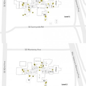 Clackamas Town Center plan - map of store locations