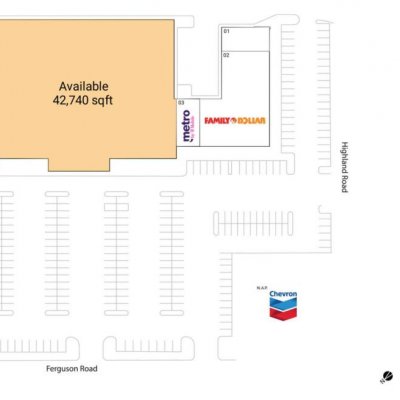 Claremont Village plan - map of store locations