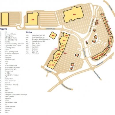 Colony Place in Plymouth plan - map of store locations