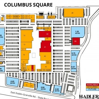 Columbus Square Shopping Center plan - map of store locations