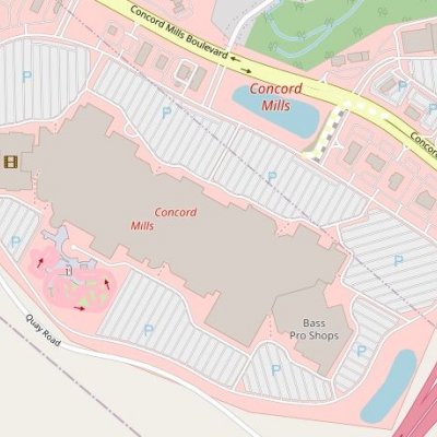 Concord Mills plan - map of store locations