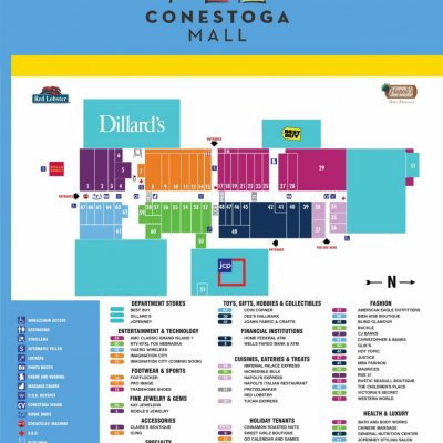 Conestoga Mall plan - map of store locations