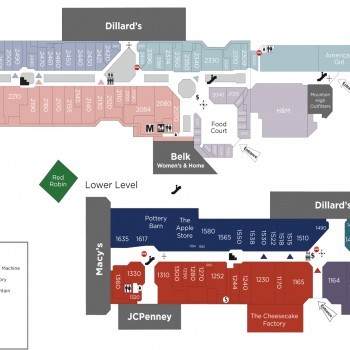 CoolSprings Galleria plan - map of store locations