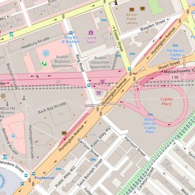 Copley Place plan - map of store locations