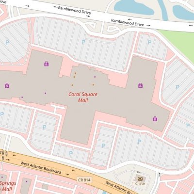 Coral Square plan - map of store locations