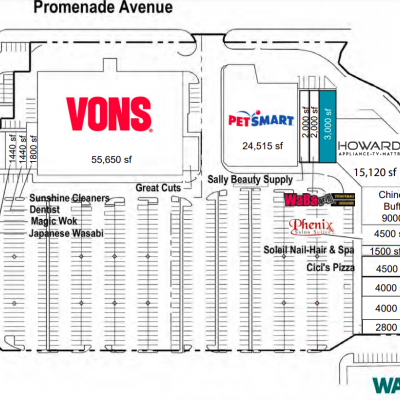 Corona Hills Marketplace plan - map of store locations