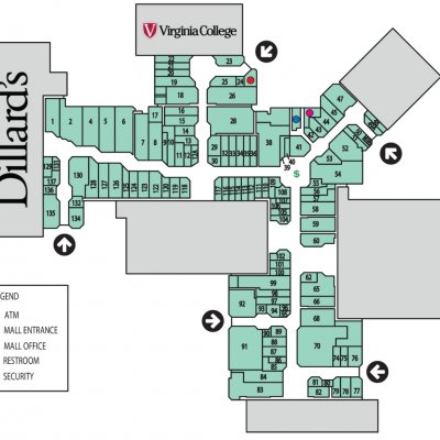 Cortana Mall plan - map of store locations