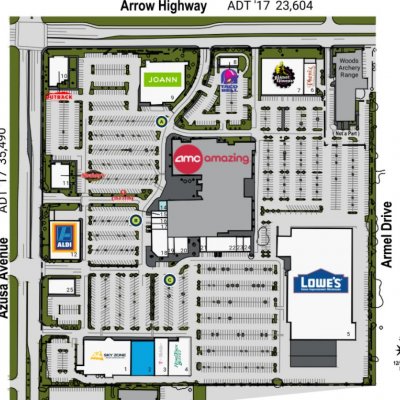 Covina Town Square plan - map of store locations