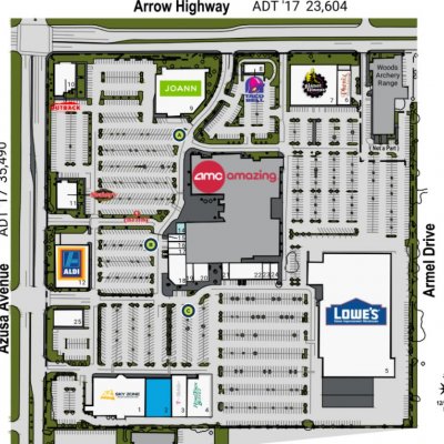 Covina Town Square plan - map of store locations
