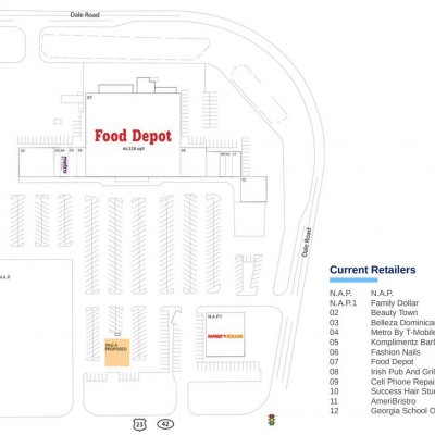 Creekwood Village plan - map of store locations