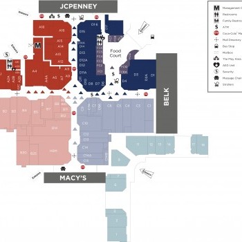 Cross Creek Mall plan - map of store locations