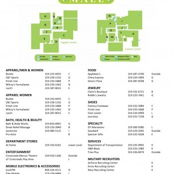 Crossroads Mall plan - map of store locations