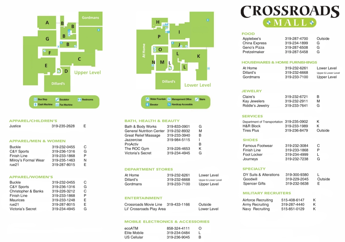 Crossroads Center Waterloo (41 stores) shopping in Waterloo, Iowa IA