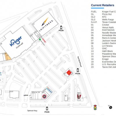 Crossroads Centre - Pasadena plan - map of store locations