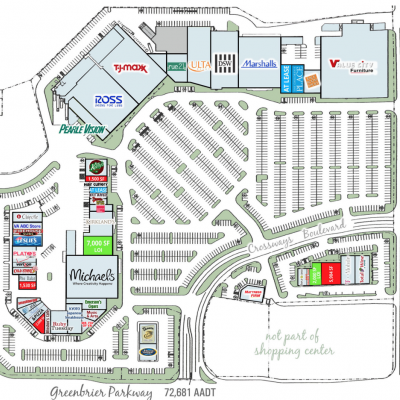 Crossways Shopping Center plan - map of store locations