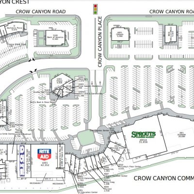 Crow Canyon Commons plan - map of store locations