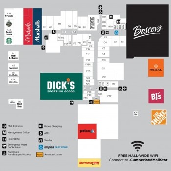 Cumberland Mall plan - map of store locations