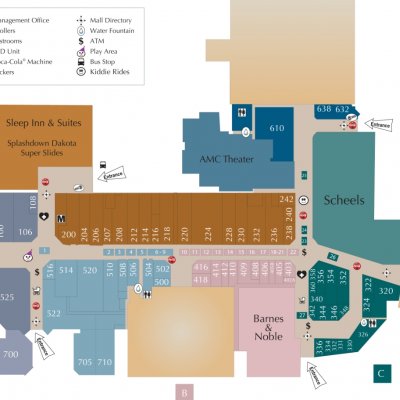 Dakota Square Mall plan - map of store locations