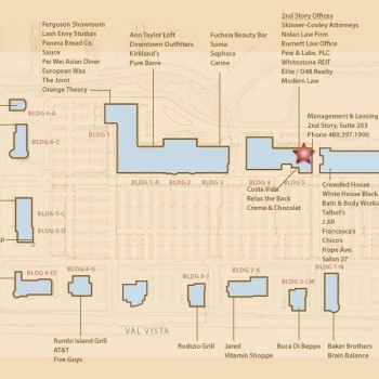 Dana Park Village Square plan - map of store locations