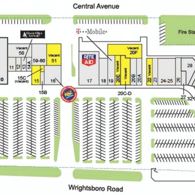 Daniel Village plan - map of store locations