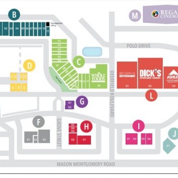 Deerfield Towne Center plan - map of store locations