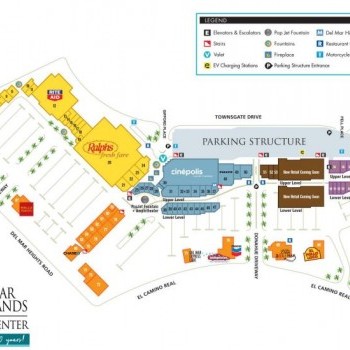 Del Mar Highlands Town Center plan - map of store locations