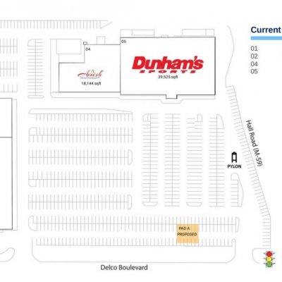 Delco Plaza plan - map of store locations
