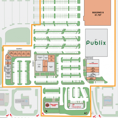 Delray Square Shopping Center plan - map of store locations