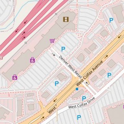 Denver West Village plan - map of store locations