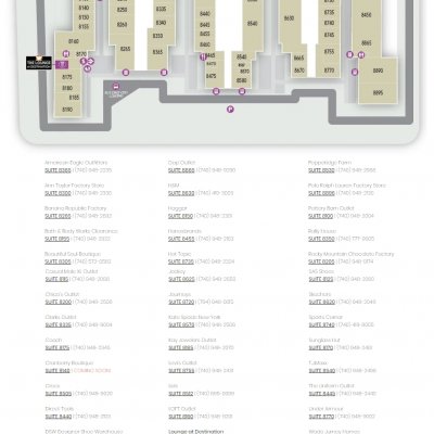 Destination Outlets plan - map of store locations