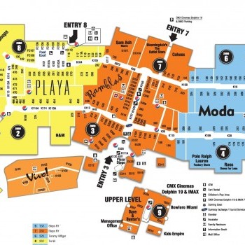 Dolphin Mall plan - map of store locations