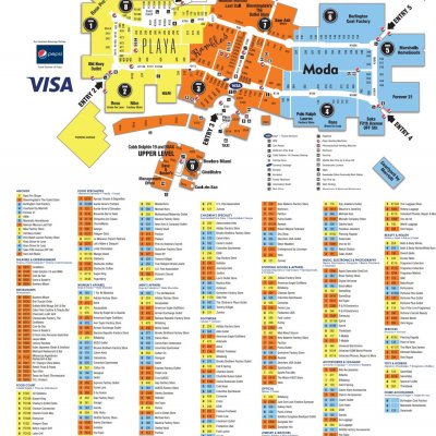 Dolphin Mall plan - map of store locations
