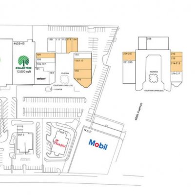 Dolphin Village plan - map of store locations